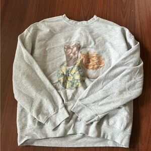 Gildan Light Gray Crewneck Sweatshirt with Interior Tag Detail